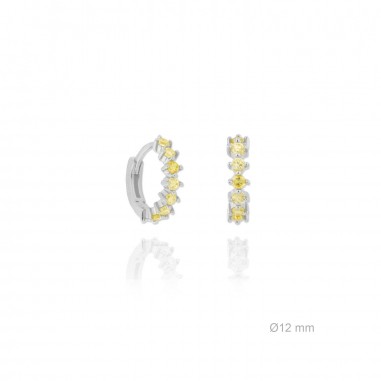 Pendientes de Plata de Ley y Circonita