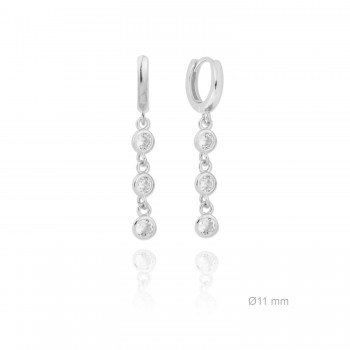 Silver Earrings with Cubir...