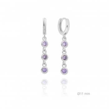 Silver Earrings with Cubir...