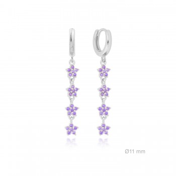 Silver Earrings with Cubir...