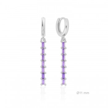Silver Earrings with Cubir...