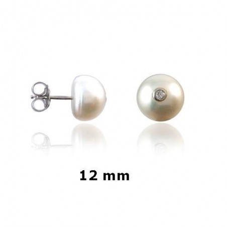 Pendientes Perla Natural y Circonita