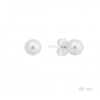 Pendientes Perla concha nácar 6mm