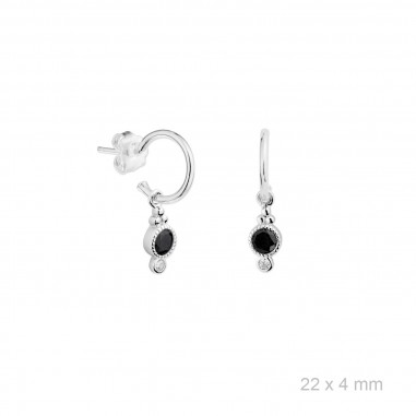 Pendientes Aro Destello Negro