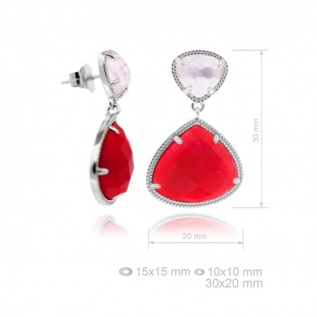 Pendientes circ Rosa/rojo