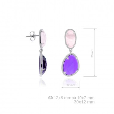 Boucles d'oreilles Perle/Gemme