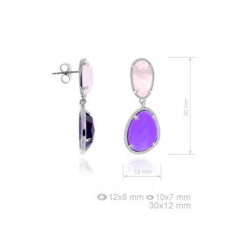 Boucles d'oreilles Perle/Gemme