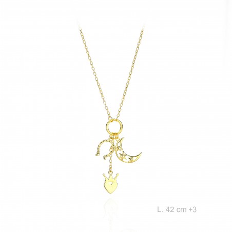 Gargantilla Dorada Colgantes Suerte 