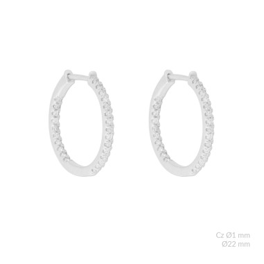 Aros de Plata de Ley y Circonita | Ø22mm
