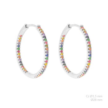 Silver Earrings with Cubir...