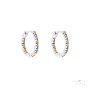 Silver Earrings with Cubir...