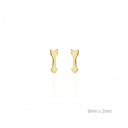 Pendientes Mini Flecha Dorado Presión Liso
