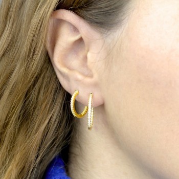 Silver Earrings with Cubir... 2