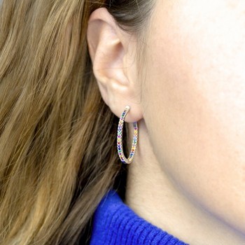 Silver Earrings with Cubir... 2