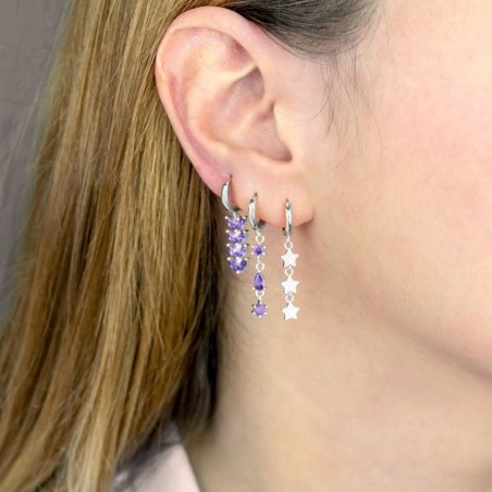 Pendientes de Plata de Ley y Circonita