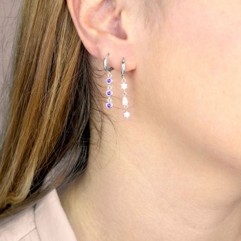 Silver Earrings with Cubir... 2