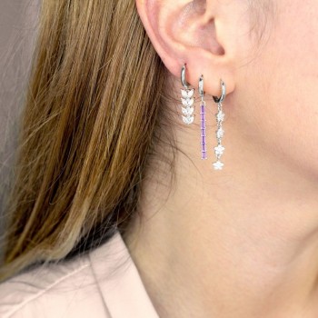 Silver Earrings with Cubir... 2