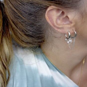 Silver Earrings with Cubir... 2