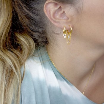 Silver Earrings with Cubir... 2