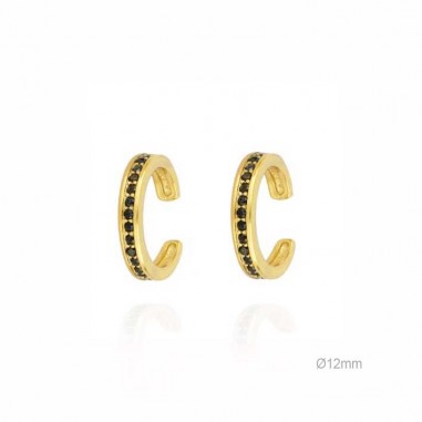 Pendientes Earcuff Dorado Circ. Carril Negra