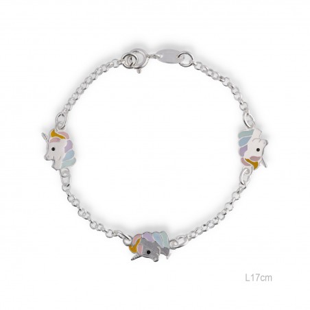 Pulsera Rolo 3 Unicornios Esmalte