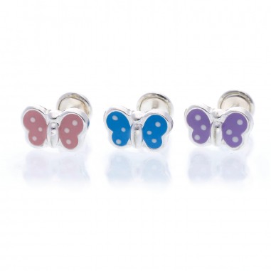 Pendientes Mariposa Esmalte Rosca