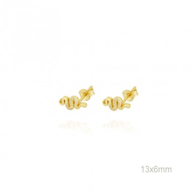 Pendientes Presión Dorado Serpiente 11mm Cir 