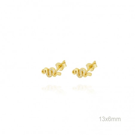 Pendientes Presión Dorado Serpiente 11mm Cir 