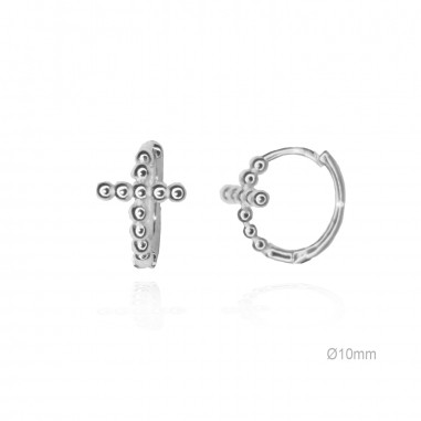 Pendientes Aro Liso Cruz10mm