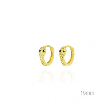 Pendientes Aro Dorado Circ Serpiente 15mm