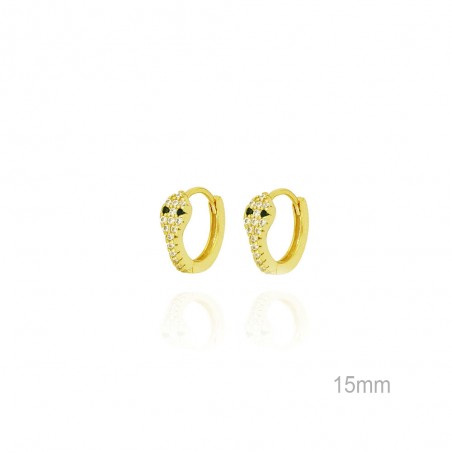 Pendientes Aro Dorado Circ Serpiente 15mm