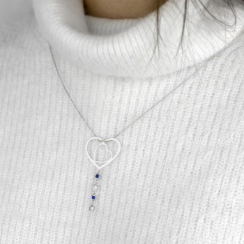 Silver Necklace with Set... 2