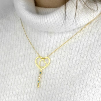 Silver Necklace with Set... 2