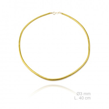 Gargantilla de Cordón metalizado, longitud: 40 cm, grosor: Ø3 mm