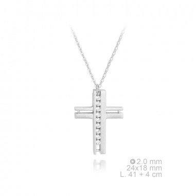 Collier en argent avec zirconites
