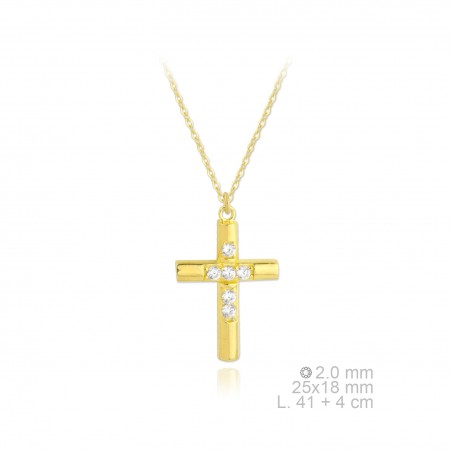 Gargantilha de prata con zirconias