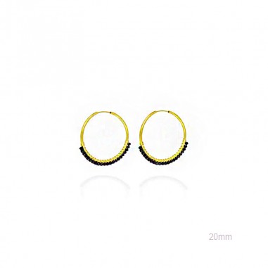 Pendientes Aro Dorado 20mm Multi-Onix 