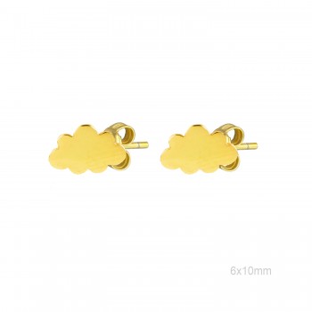 Pendientes Presión Dorado Nube