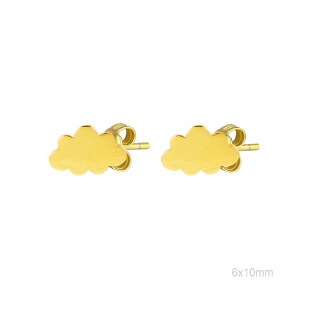 Pendientes Presión Dorado Nube