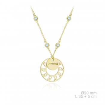 Silver necklace with cubic...