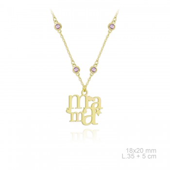 Silver necklace with cubic...