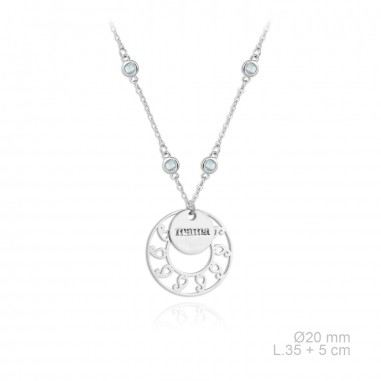 Silver Necklace with cubic zirconium