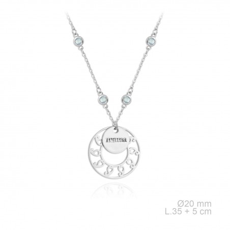 Silver Necklace with cubic zirconium