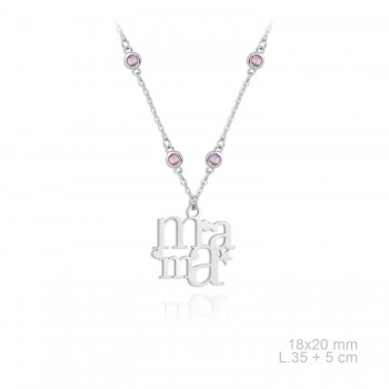 Silver necklace with cubic...