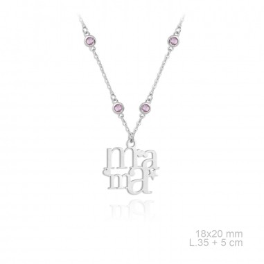 Silver necklace with cubic zirconium