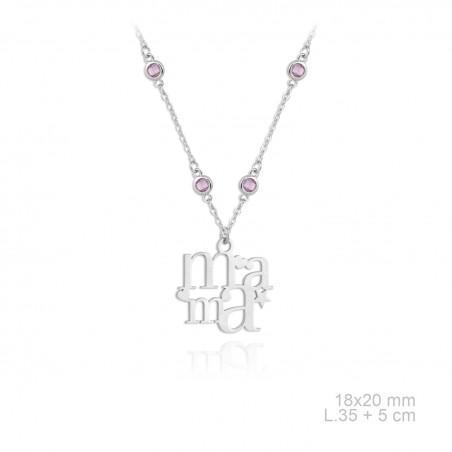 Silver necklace with cubic zirconium