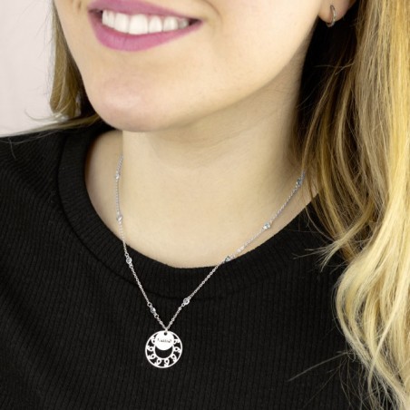 Silver Necklace with cubic zirconium