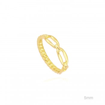 Anillo Dorado Triple Eslabón