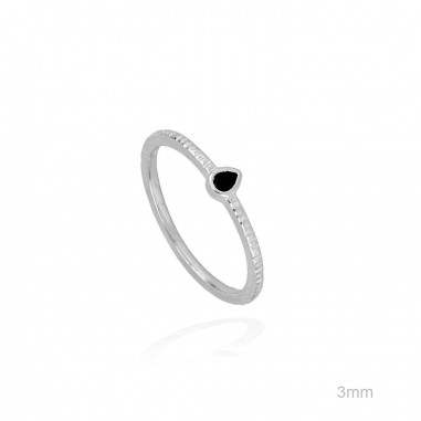 Anillo Circ Negra Lágrima