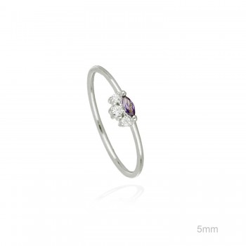 Anillo Circ. Morada 3 Blancas